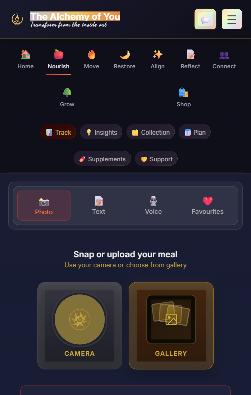 Smart meal tracking - snap a photo to log your meal