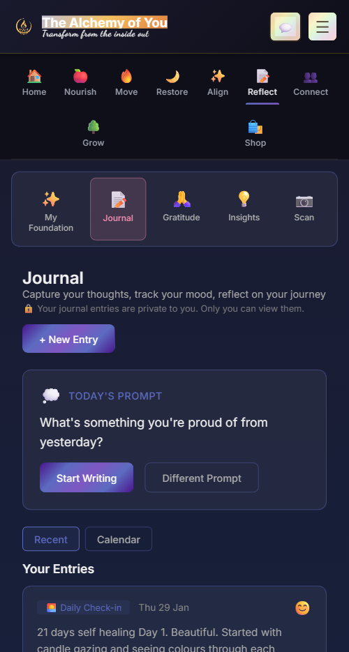 Guided journaling with daily prompts