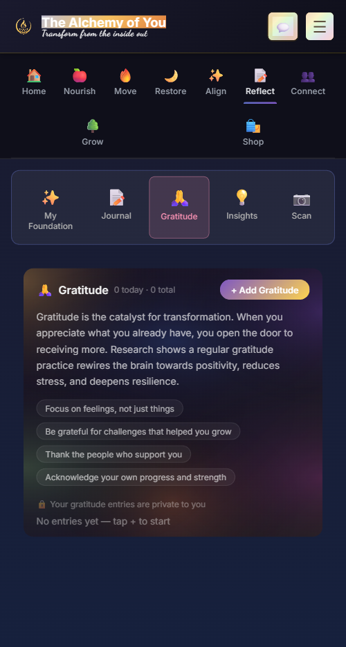 Morning intentions and evening gratitude practice